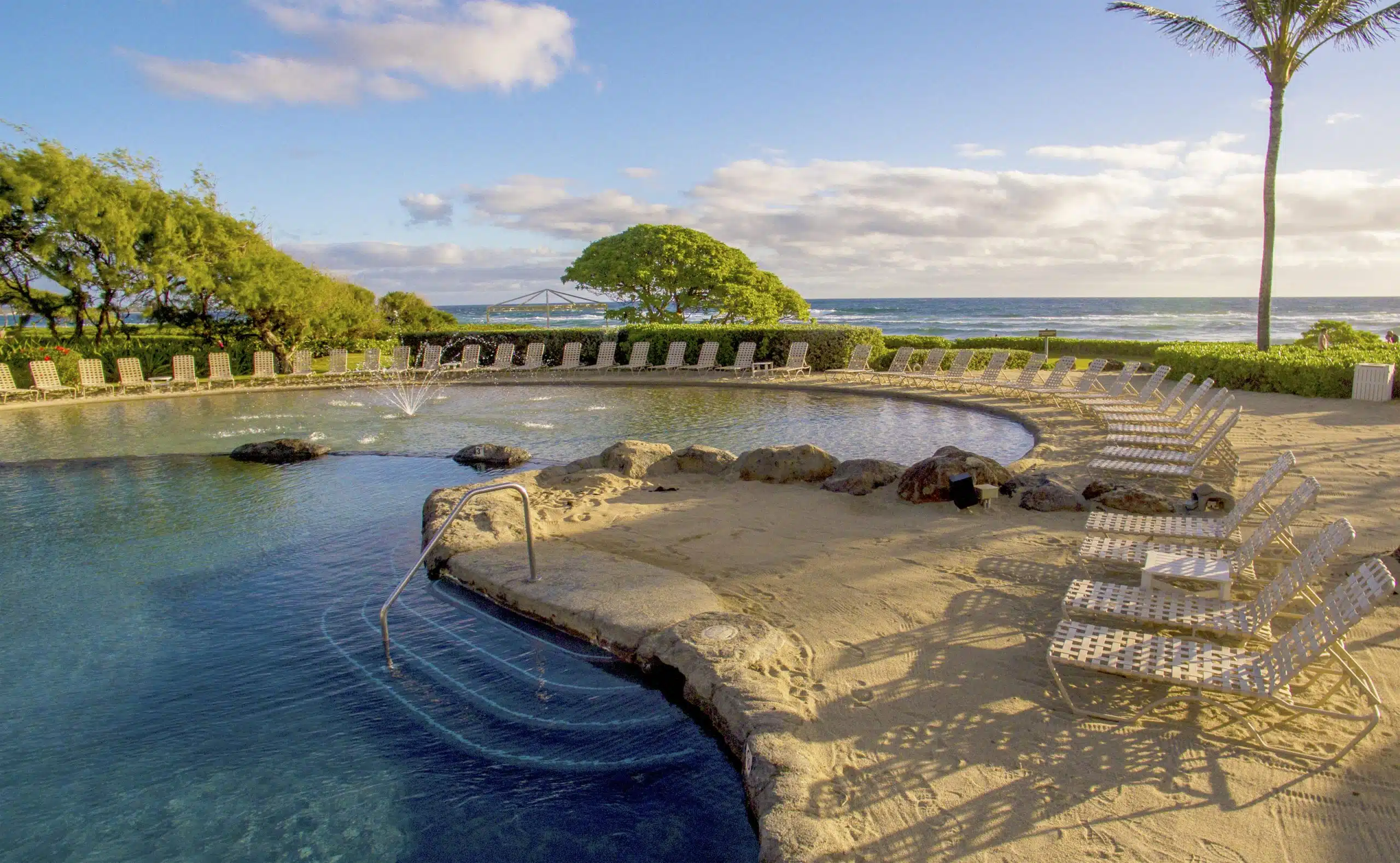 pool on the ocean at the kauai beach resort